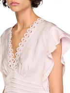 Floral Jacquard Crop Top Flowering Girl