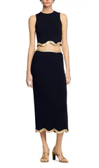 Chain Trim Midi Skirt Flowering Girl