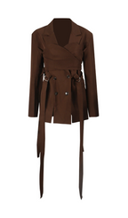 Gitel Brown Blazer Flowering Girl