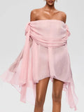 Raskiel Off Shoulder Ruffle Mini Dress Flowering Girl