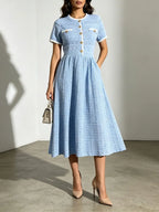 Macayle Knit Short Sleeve Midi Dress Flowering Girl