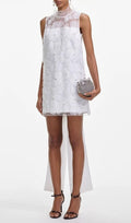 Gaby Flower Beaded Bow Mini Dress Flowering Girl