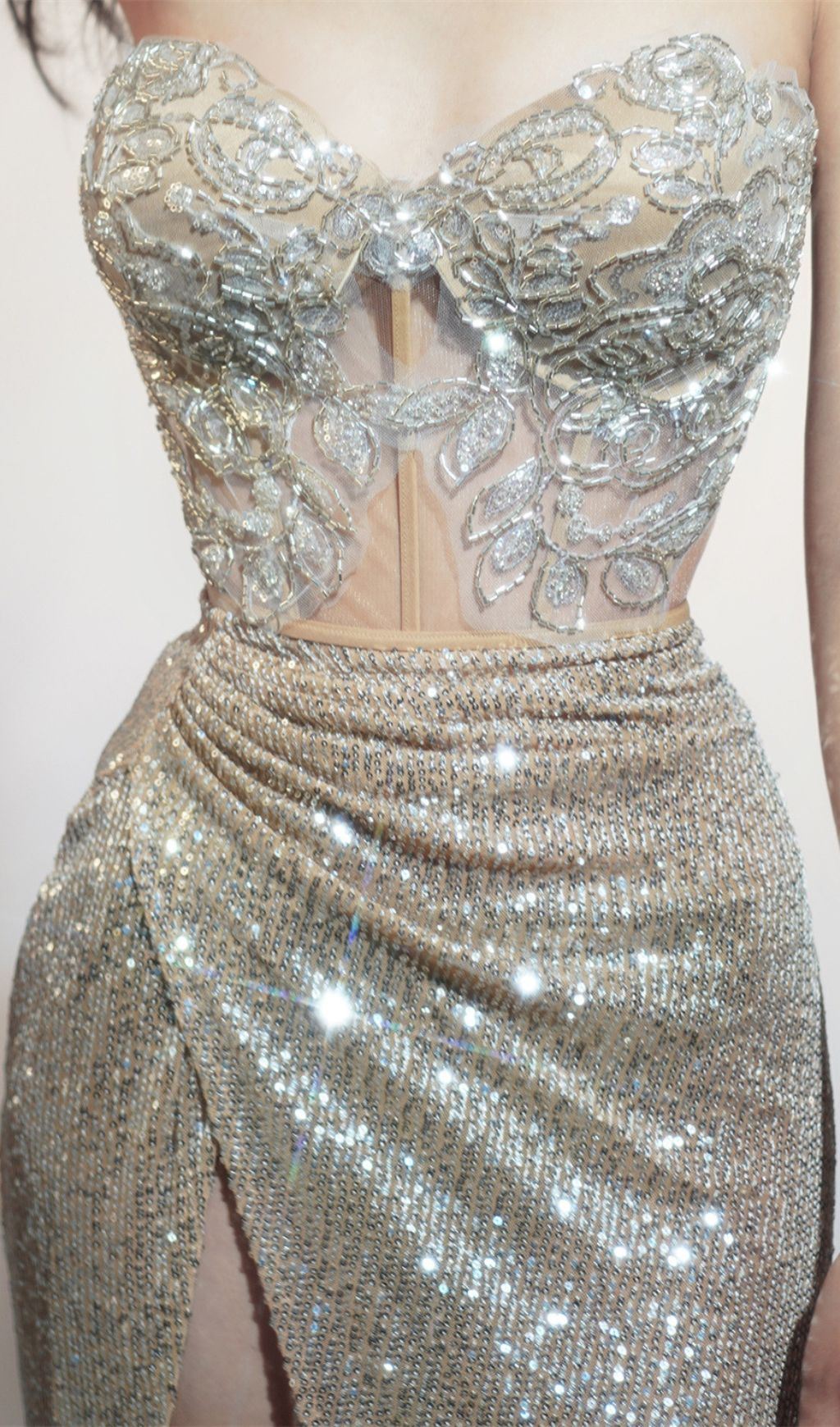 Hazan Sequin Corset Two-Piece Set Flowering Girl