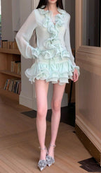 Fayola Green Ruffle Two-Piece Set Flowering Girl