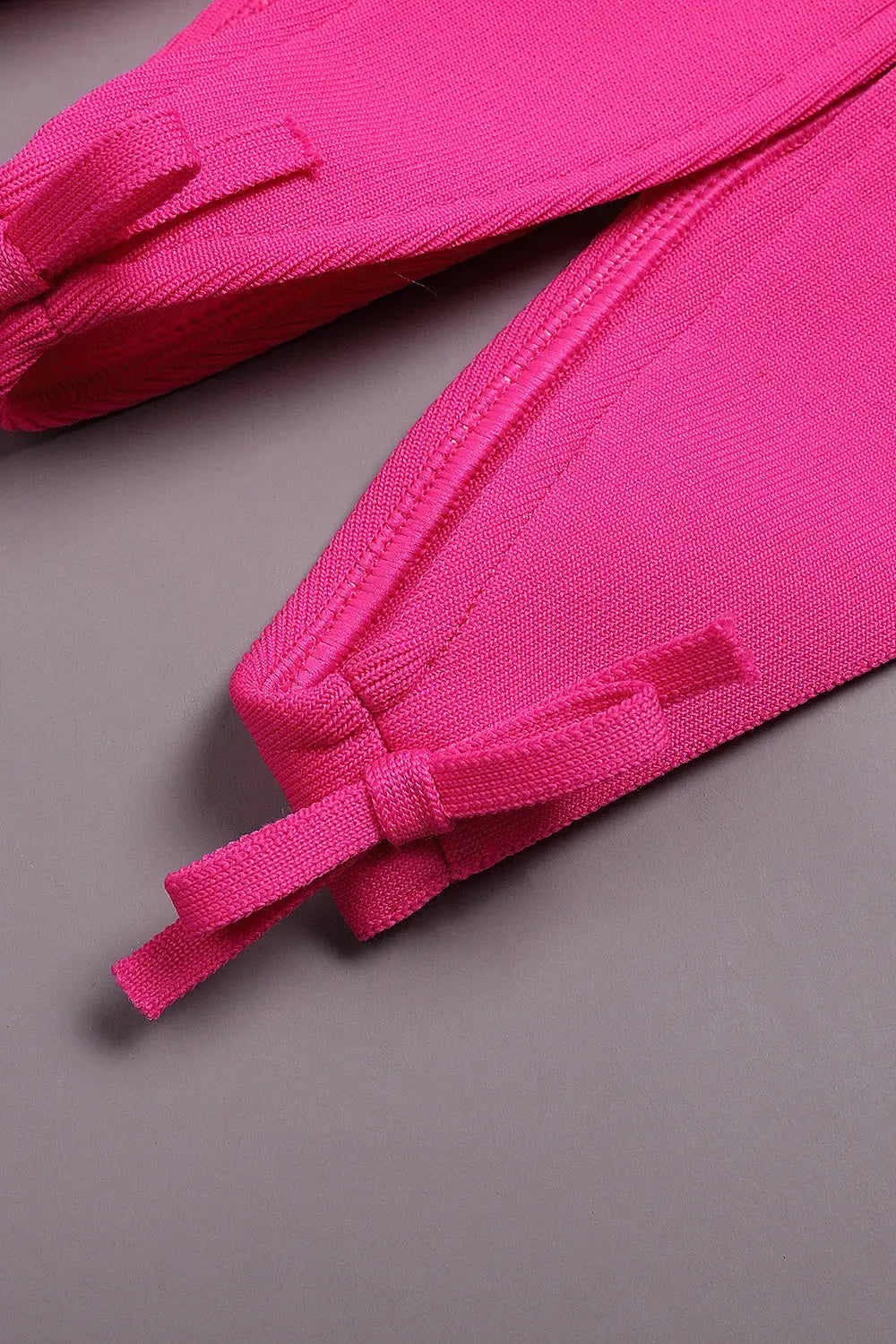 Long Sleeve Hollow Out Mini Bandage Dress In Pink Flowering Girl