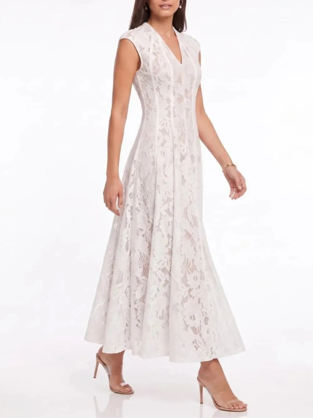 Fruma Sleeveless Lace Midi Dress Flowering Girl
