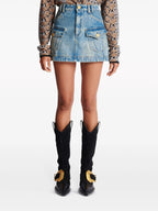 BLUE A-LINE DENIM SKIRT Flowering Girl