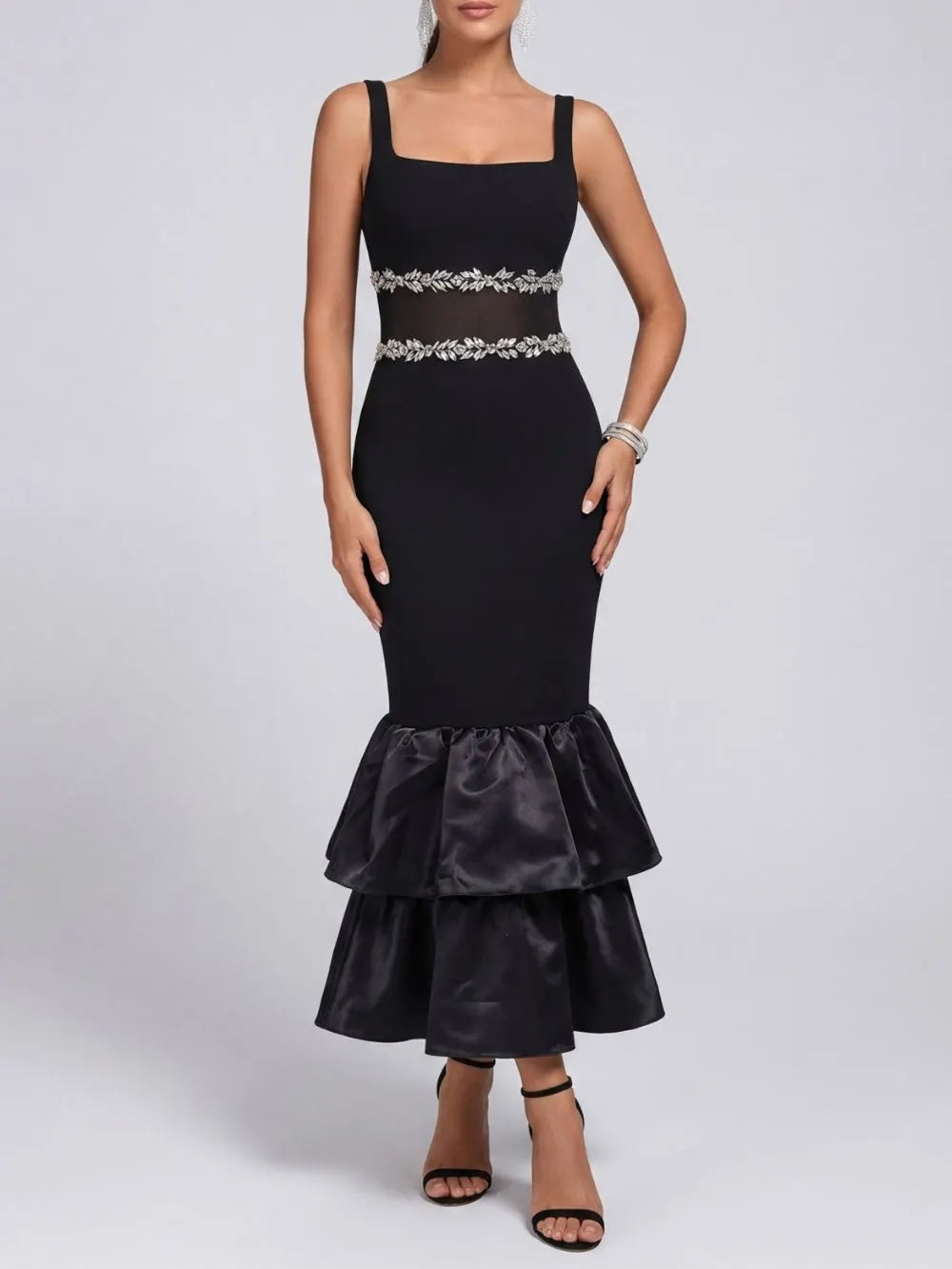 Majella Black Diamante Bandage Maxi Dress Flowering Girl