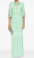 Glaucia Mint Embellished Maxi Dress Flowering Girl