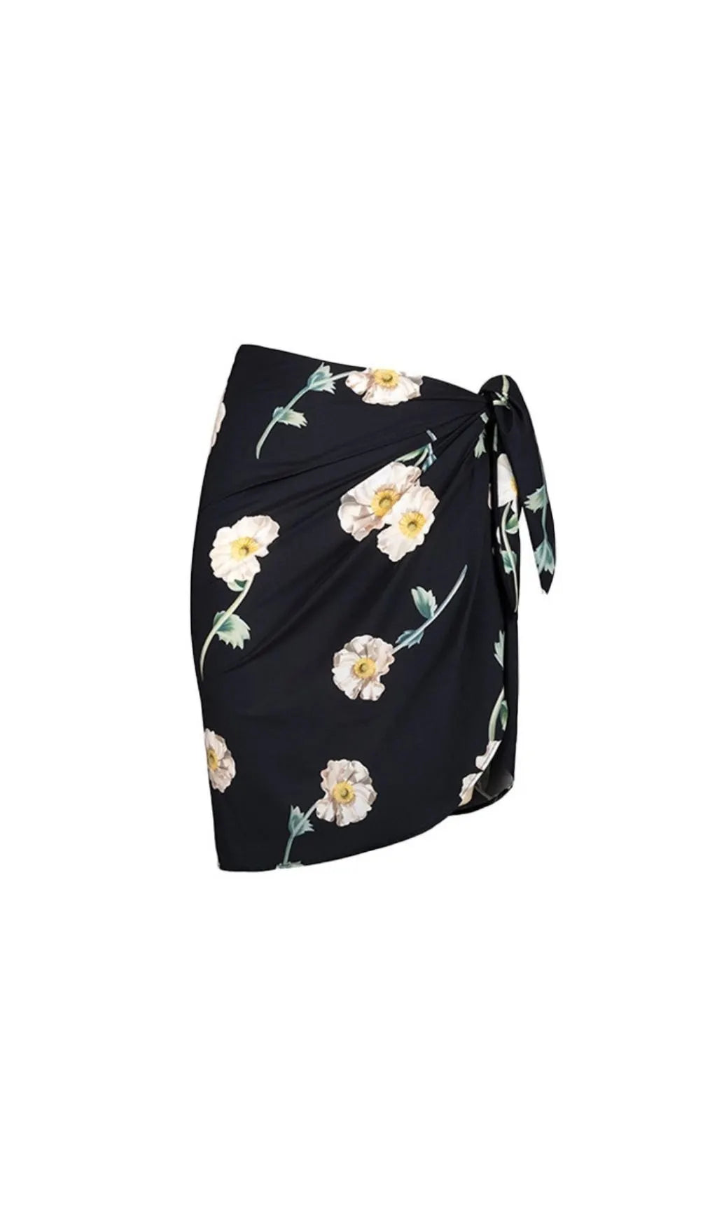 Kristjana Black Flower One-Piece Swimsuit & Sarong Flowering Girl