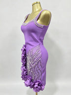 Malone Strappy Flower Embellished Mini Dress Flowering Girl