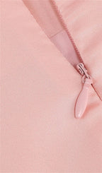Satin Matching Set Mini Dress In Pink Flowering Girl