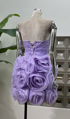 Kendyl Strapless Flower Mini Dress Flowering Girl