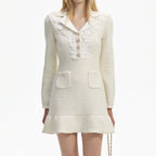 CREAM SEQUIN KNIT MINI DRESS Flowering Girl