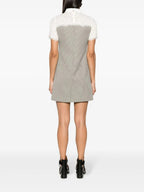 MIXED MEDIA LACE HOUNDSTOOTH DRESS Flowering Girl