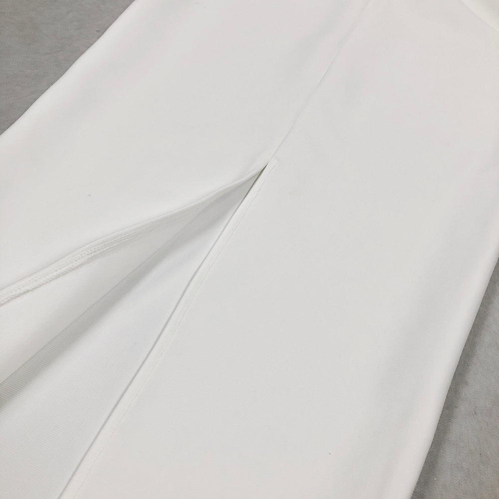 Barra White Flower Maxi Bandage Dress