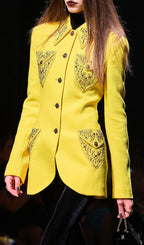 Howie Yellow Embellished Blazer Flowering Girl