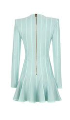 Button-Embellished Mesh Mini Dress In Mint Flowering Girl