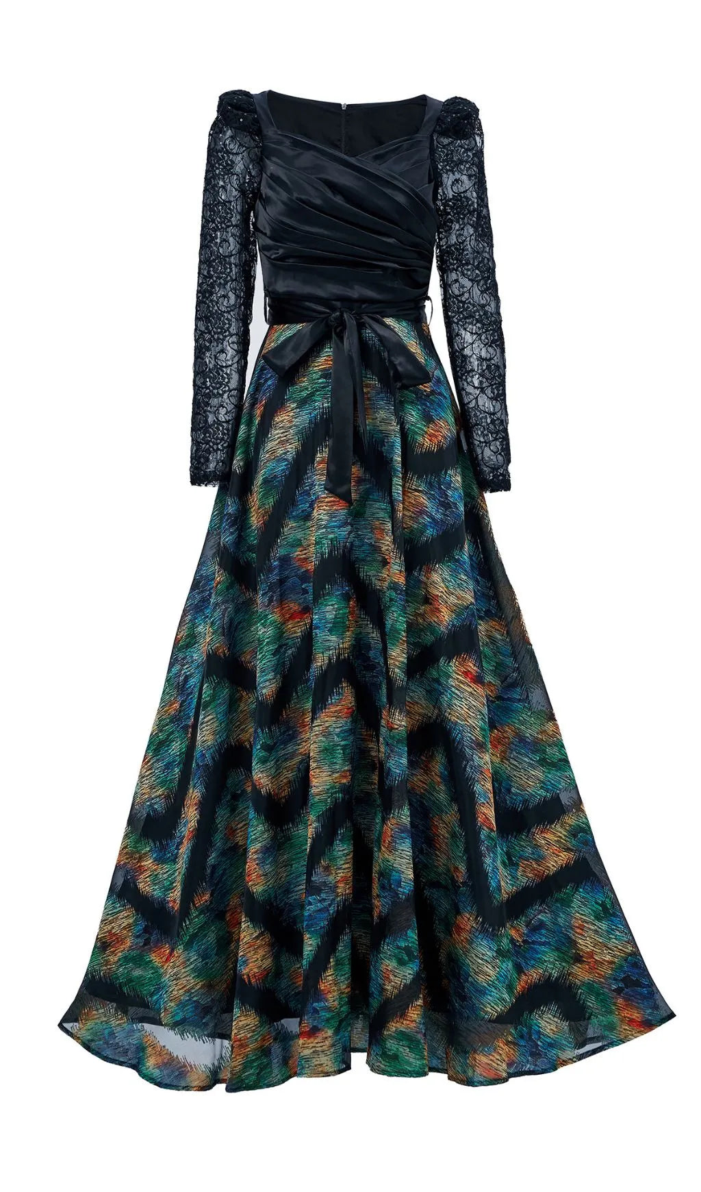 Ffan Green Ruched Long Sleeve Maxi Dress Flowering Girl