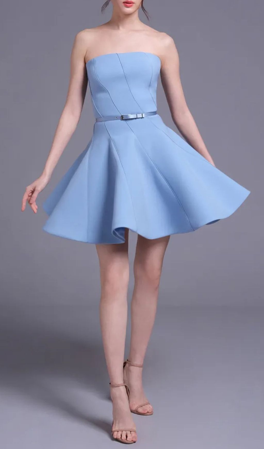 Jayeeta Blue Strapless Mini Dress Flowering Girl