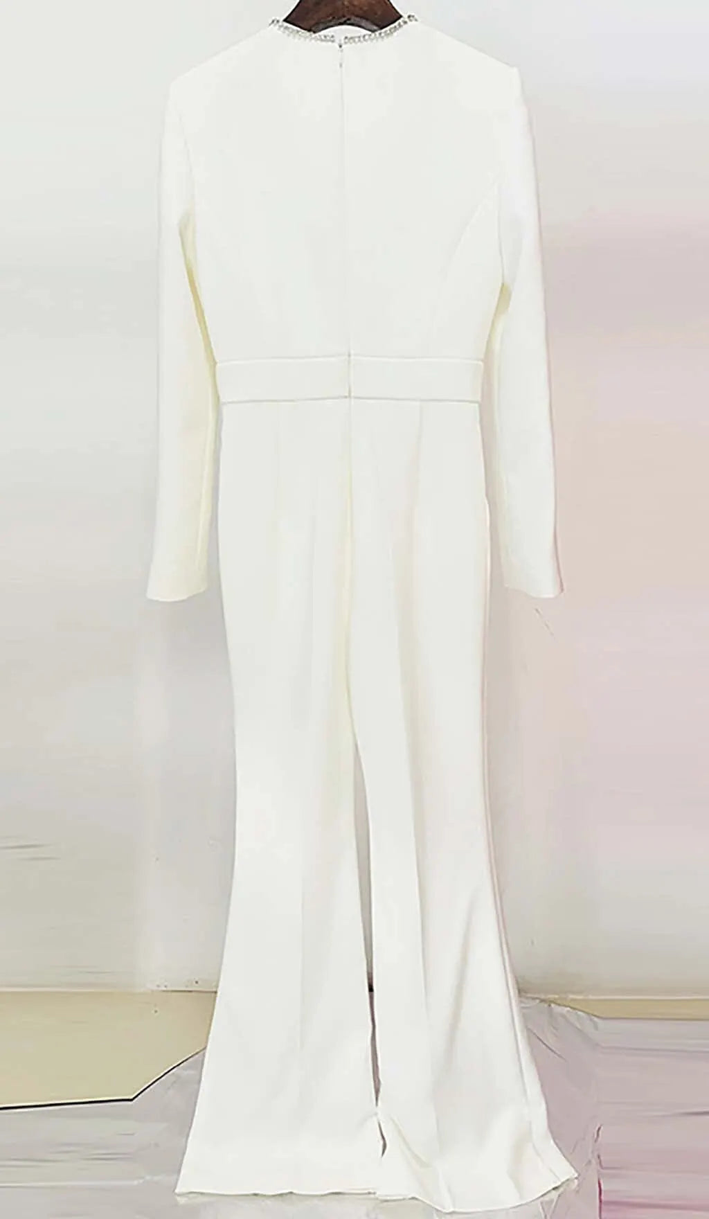 Long Sleeve V-Neck Diamond Tight Long Sleeve Jumpsuit