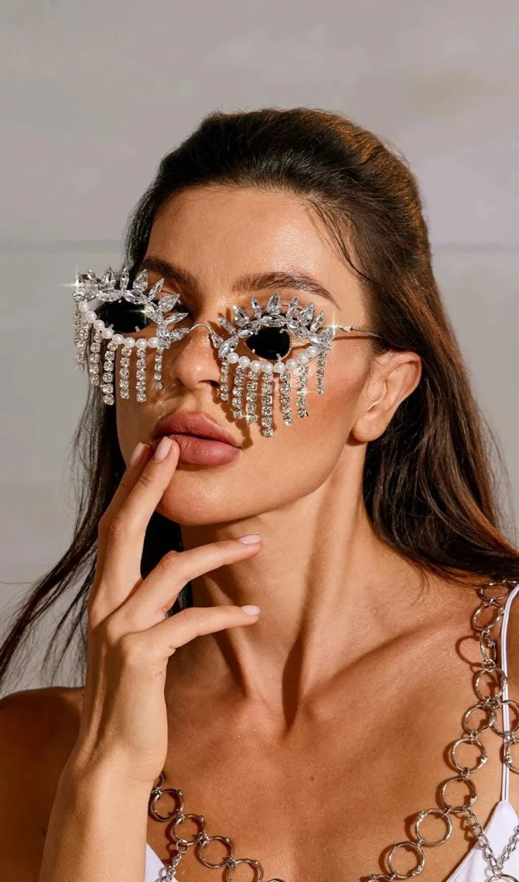 Morrissey Rhinestone Fringe Sunglasses Flowering Girl
