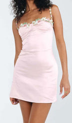 Floral Strap Satin Dress Flowering Girl