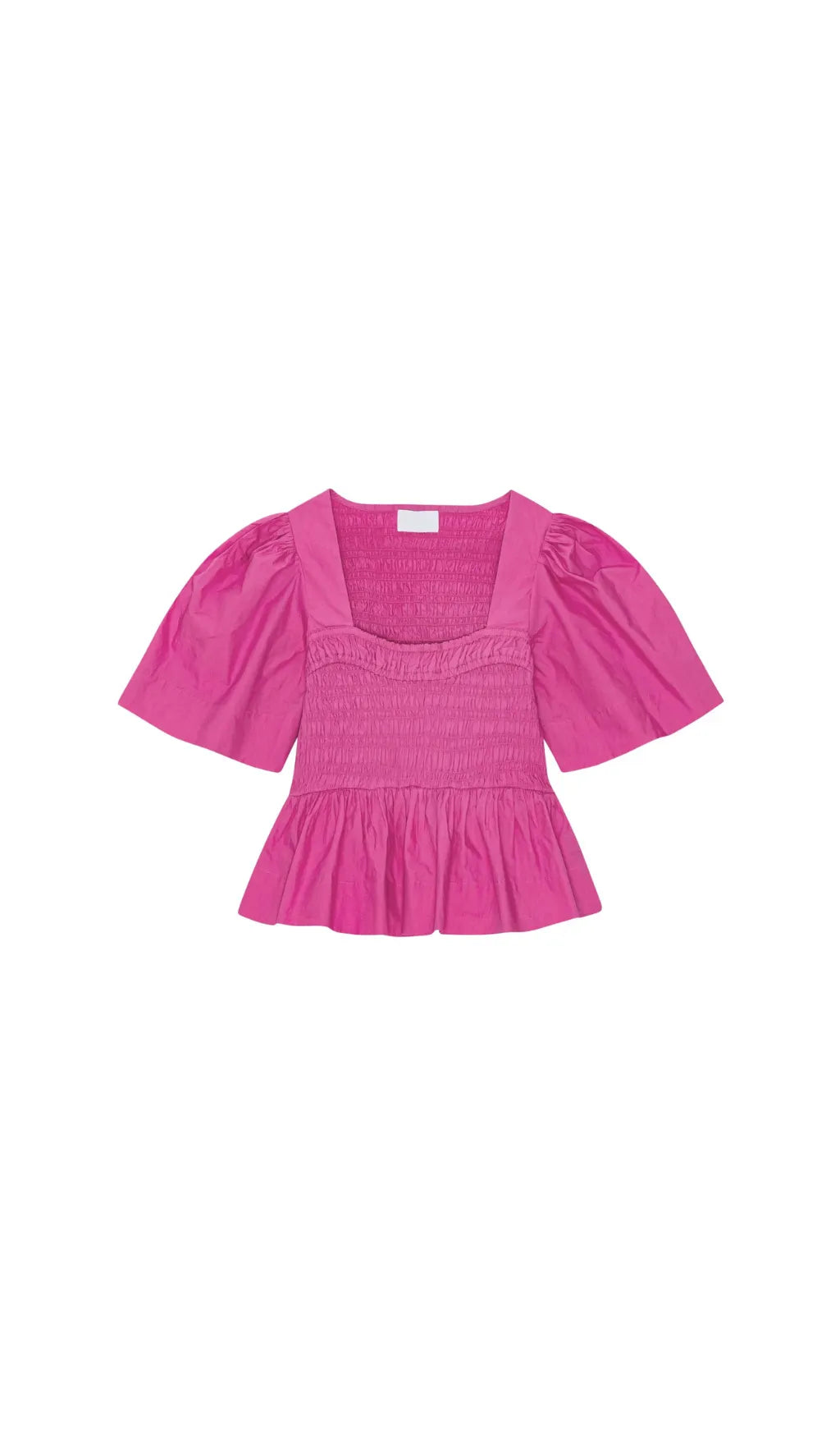 PINK SHIRRED PEPLUM BLOUSE Flowering Girl