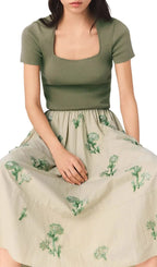 Embroidered Technical Skirt Flowering Girl