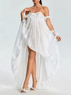 Euleta Off Shoulder Lace Ruffle Maxi Dress Flowering Girl