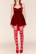 Yara Bowknot Fishnet Stockings - Red Flowering Girl