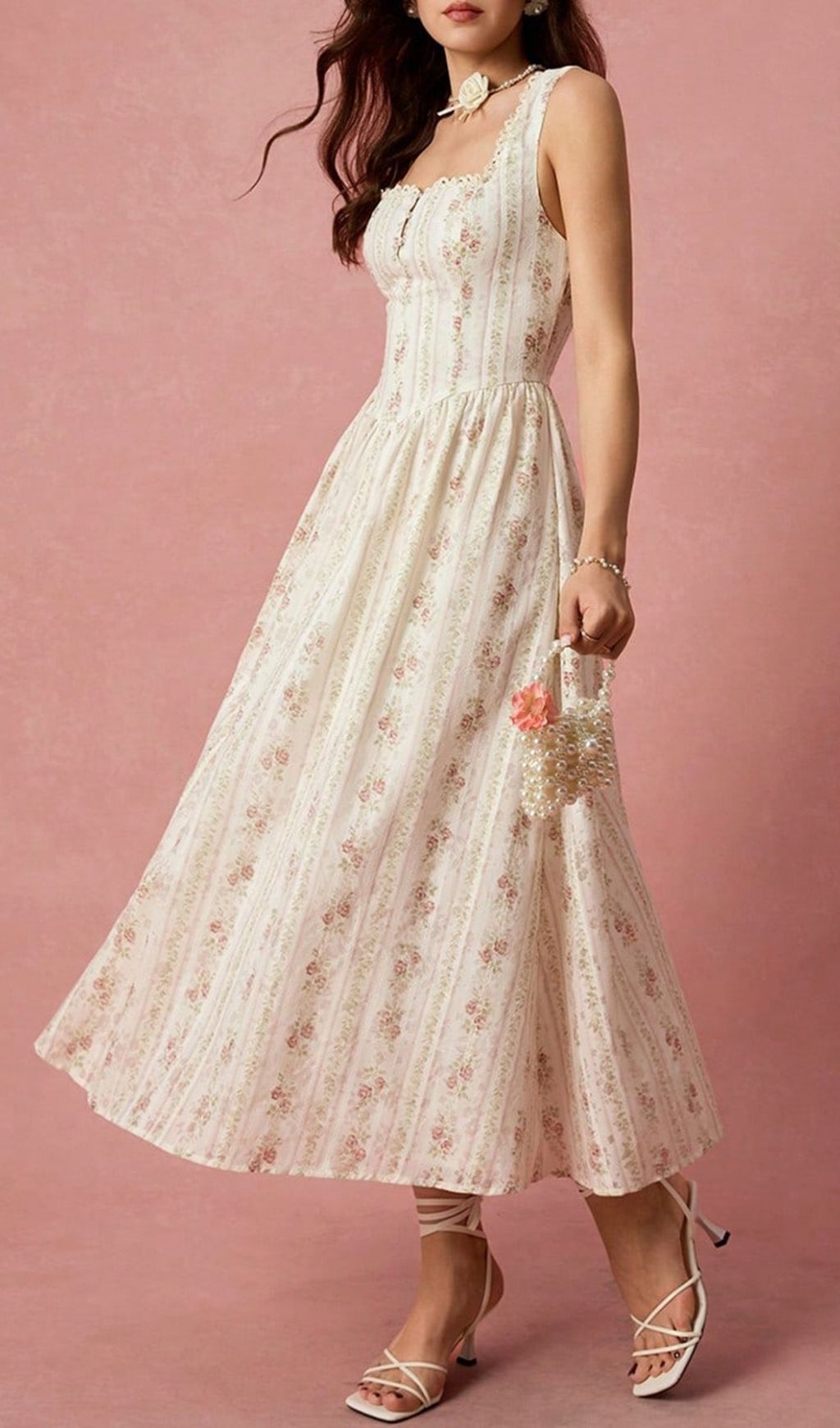 Landri Floral Midi Dress Flowering Girl
