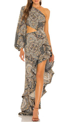 Javen Printed One-Shoulder Maxi Dress Flowering Girl