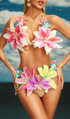 Jamshid Flower Bikini Two Piece Set Flowering Girl