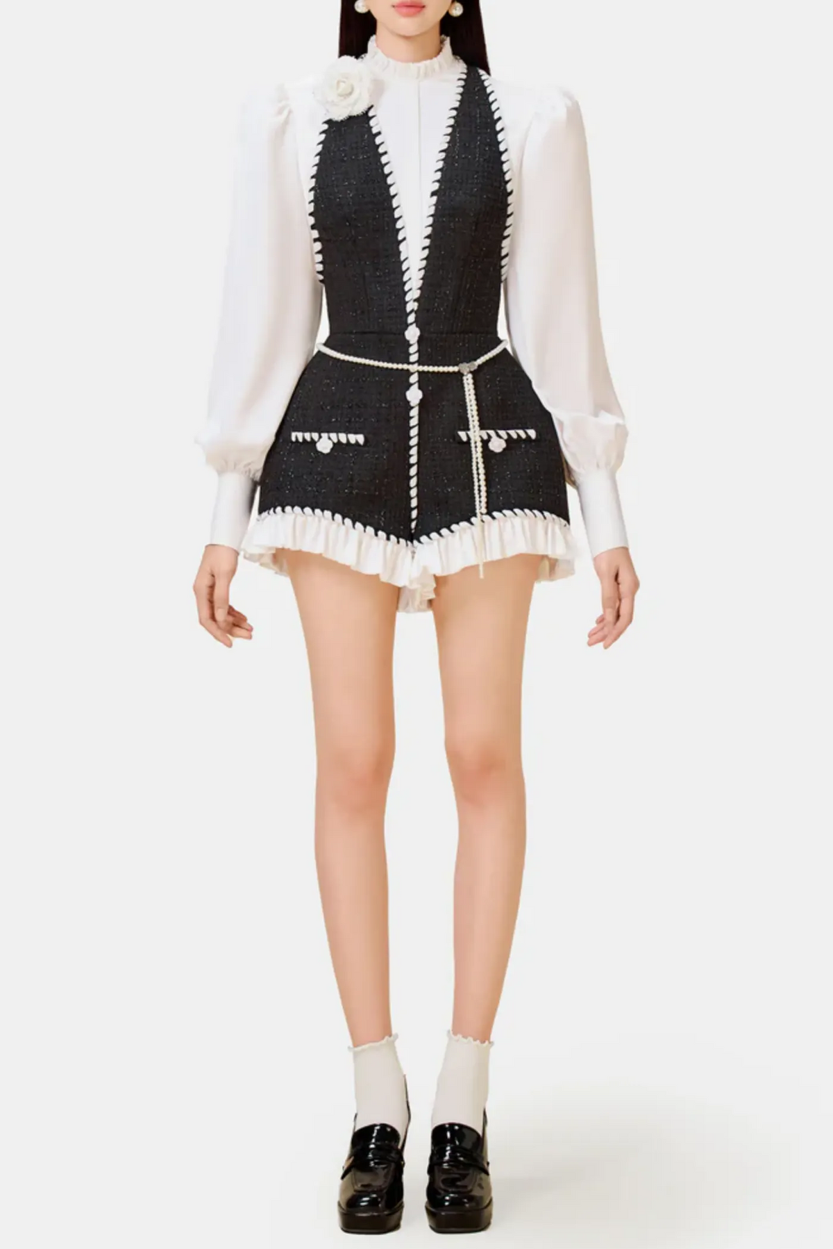 vicky Halter Tweed Shirt Romper Flowering Girl