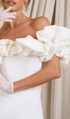 Satin Ruffle Strapless Dress Flowering Girl