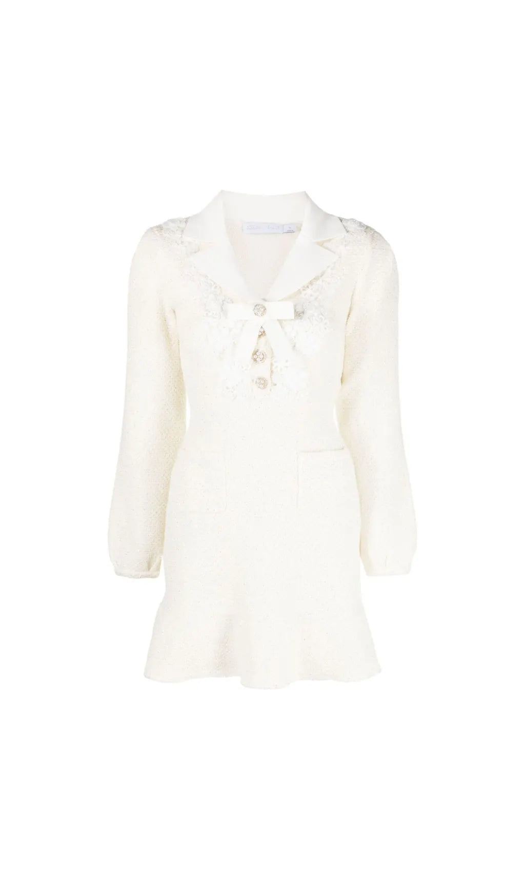 CREAM SEQUIN KNIT MINI DRESS Flowering Girl