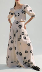 Blossom White Printed Maxi Skirt Set Flowering Girl