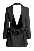 Pathia Floral Cutout Backless Blazer Flowering Girl