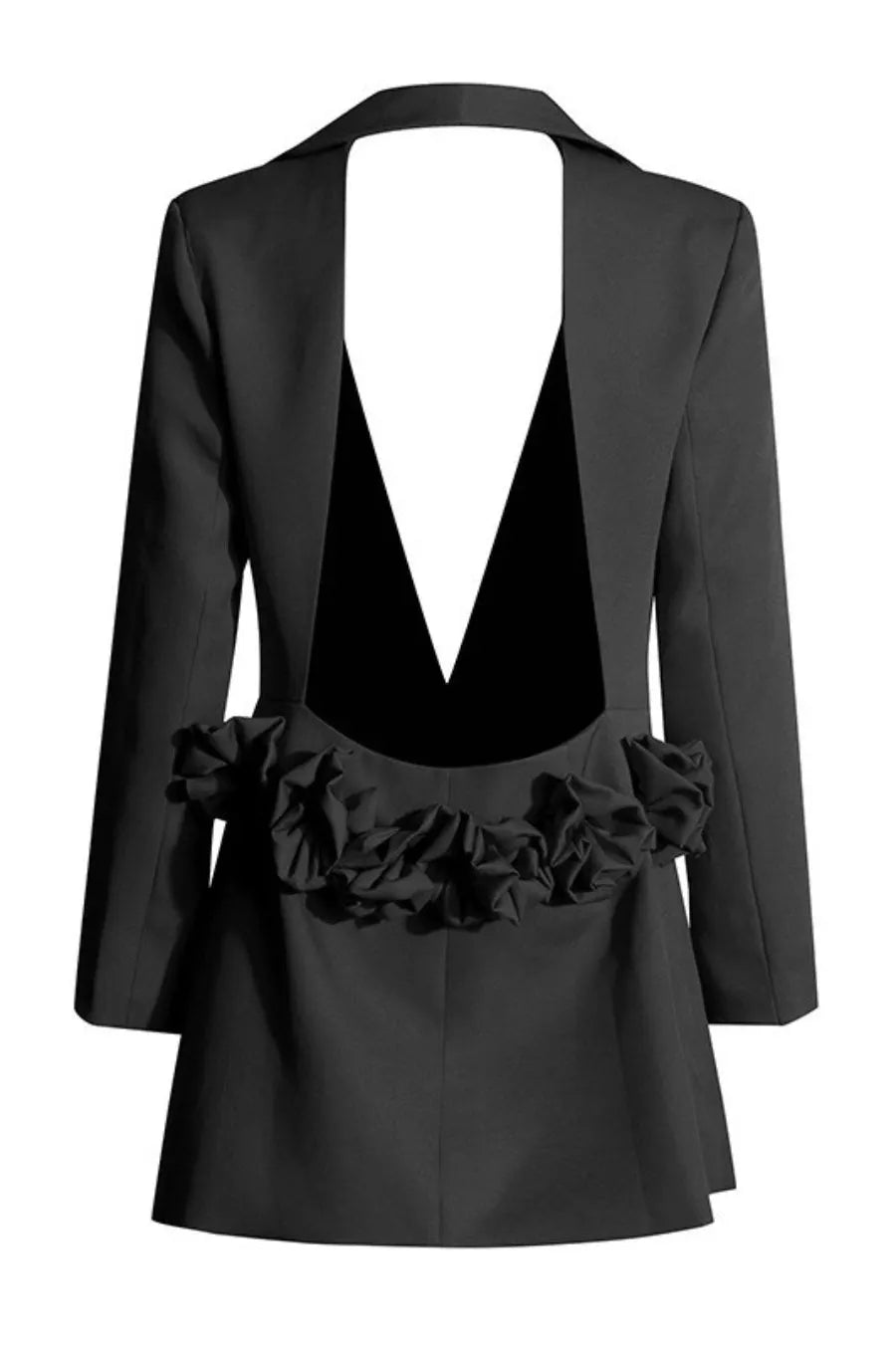 Pathia Floral Cutout Backless Blazer Flowering Girl