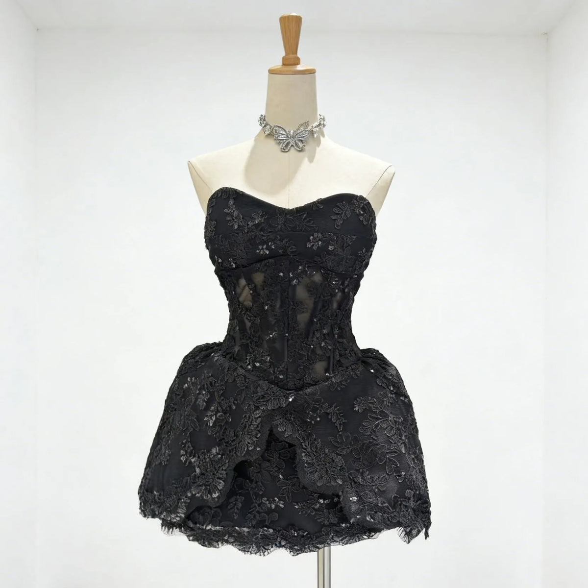 Lace Embroidered Bandeau Sleeveless Dress Flowering Girl