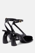 Janelle Cutout Heeled Sandals - Black Flowering Girl