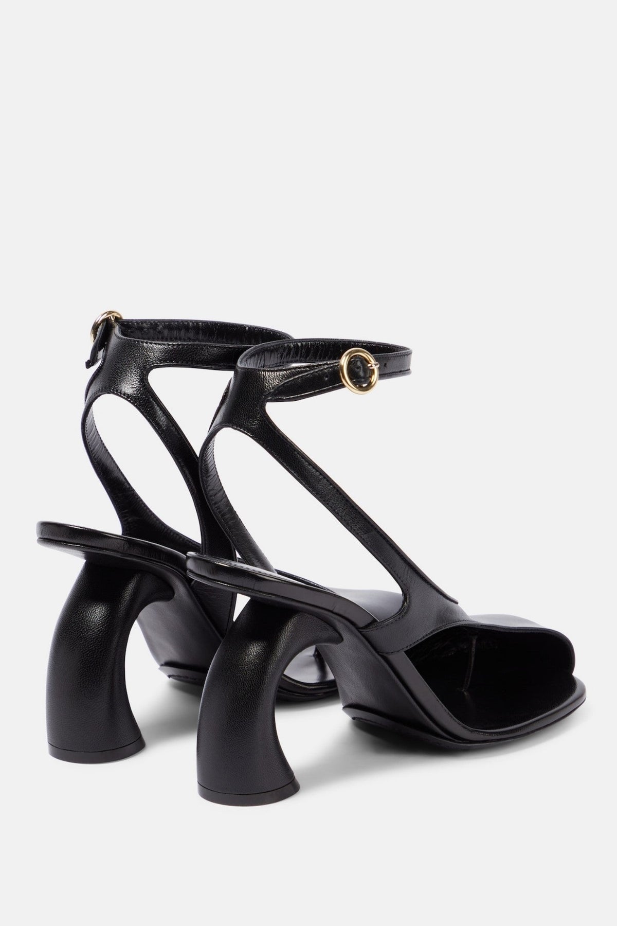 Janelle Cutout Heeled Sandals - Black Flowering Girl