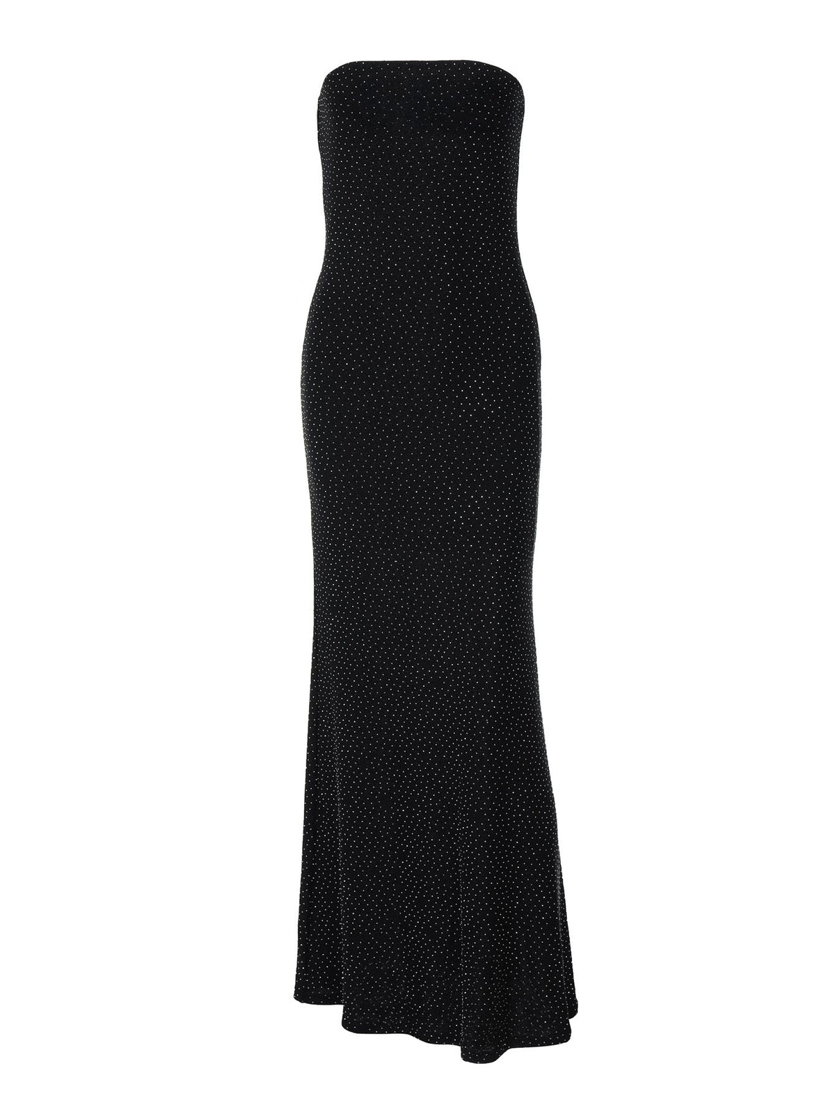 Black Mesh Overlay Fitted Column Gown Flowering Girl