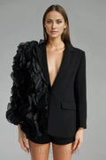 Patchwork Ruffles Chic Blazer in black Flowering Girl
