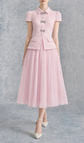 Larya Pink Bow Two-Piece Set Flowering Girl