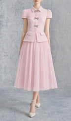 Larya Pink Bow Two-Piece Set Flowering Girl