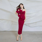 Dolores Strapless Backless Ruffle Maxi Dress Set Flowering Girl