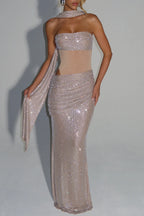 Beverly Maxi Dress - Nude Flowering Girl