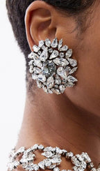 Lysander Circle Rhinestone Earrings Flowering Girl
